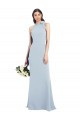 Stretch Crepe Trumpet Long Sleeveless Light Sky Blue Open Back Semi Formal Evening Dress / Prom Dress / Bridesmaid Dress Cairns