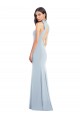 Stretch Crepe Trumpet Long Sleeveless Light Sky Blue Open Back Semi Formal Evening Dress / Prom Dress / Bridesmaid Dress Cairns
