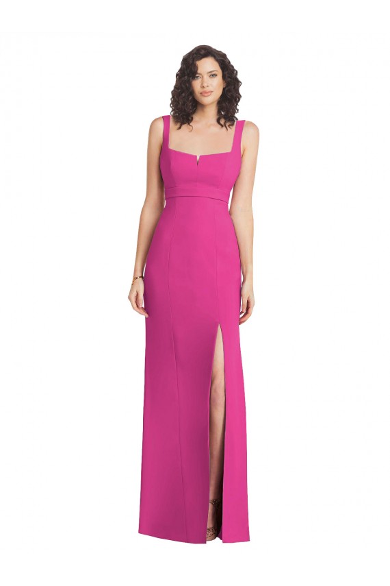 Stretch Crepe Trumpet Long Sleeveless Square Neck Low Back Prom Dresses Cairns