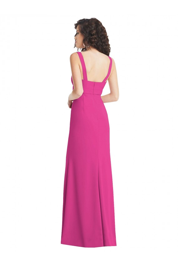 Stretch Crepe Trumpet Long Sleeveless Square Neck Low Back Prom Dresses Cairns