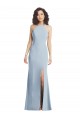 Stretch Crepe Trumpet Long Sleeveless Criss Cross Back Light Sky Blue Prom Dresses Cairns