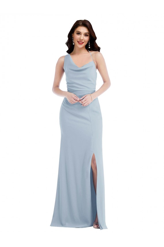 Stretch Crepe Trumpet Trumpet Sleeveless Light Sky Blue Formal Dress / Bridesmaid Dress Cairns