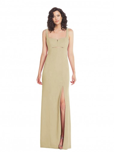 Stretch Crepe Trumpet Long Sleeveless Low Back Champagne Prom Dresses Cairns