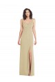 Stretch Crepe Trumpet Long Sleeveless Low Back Champagne Prom Dresses Cairns