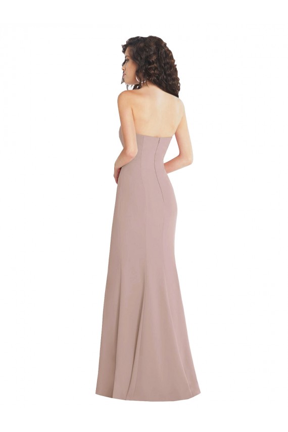 Stretch Crepe Mermaid Long Sleeveless Dusty Pink Formal Dress / Bridesmaid Dress Cairns