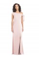 Stretch Crepe Trumpet Long Cap Sleeves Front Slit Prom Dresses Cairns