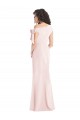 Stretch Crepe Trumpet Long Cap Sleeves Front Slit Prom Dresses Cairns