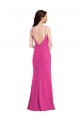 Stretch Crepe Trumpet Long Sleeveless Open Back Fuchsia Prom Dresses Cairns
