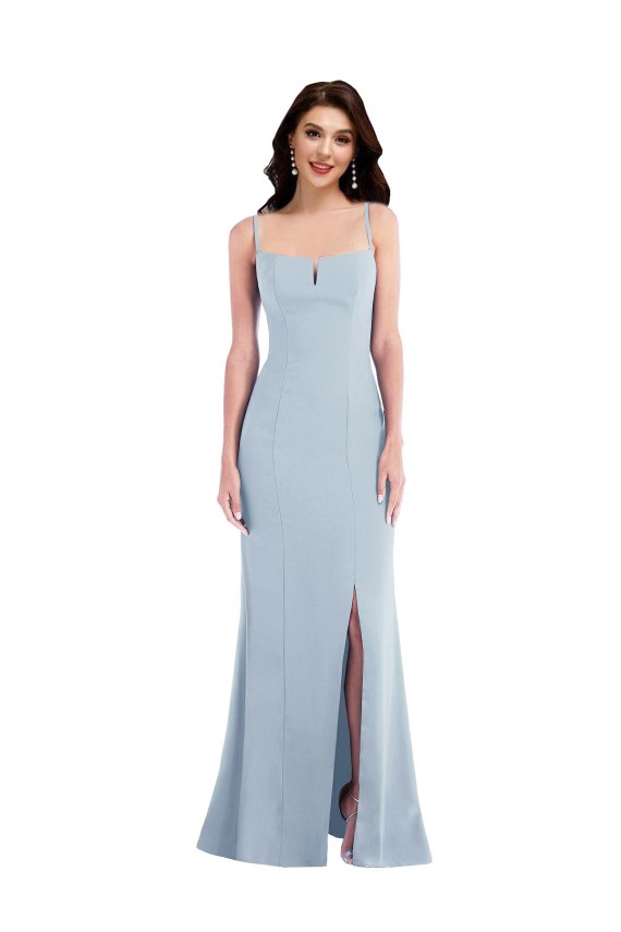 Stretch Crepe Trumpet Trumpet Sleeveless Light Sky Blue Bridesmaid Dress Cairns