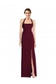 Stretch Crepe Trumpet Long Sleeveless Halter Neck Open Back Prom Dresses Cairns