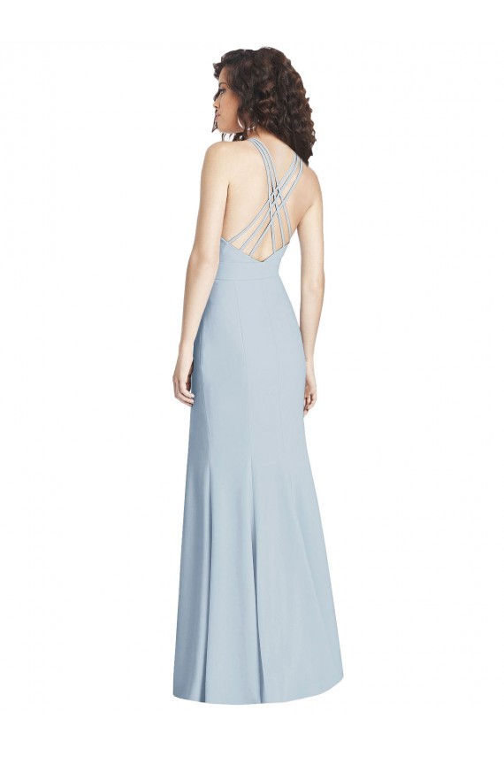 Stretch Crepe Trumpet Long Sleeveless Criss Cross Open Back Evening Dress / Bridesmaid Dress Cairns
