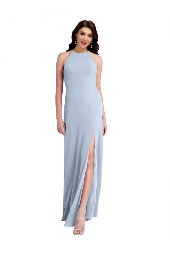 Stretch Crepe Sheath Long Sleeveless Criss Cross Open Back Formal Evening Gown / Prom Dress / Bridesmaid Dress Cairns