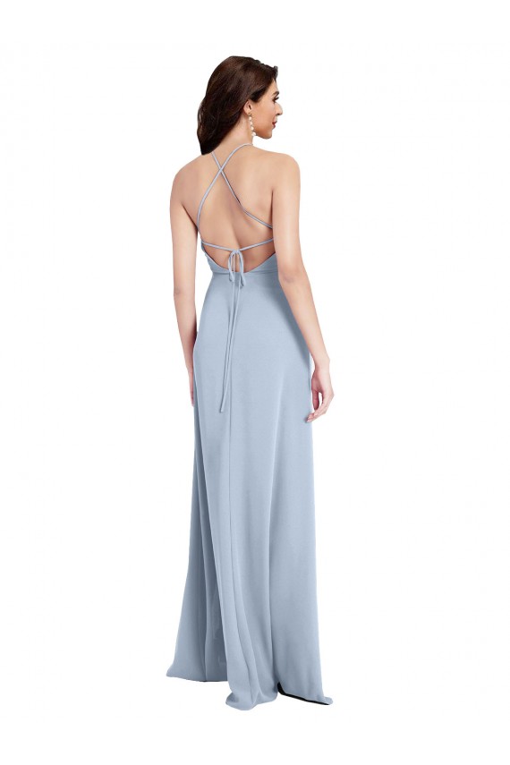 Stretch Crepe Sheath Long Sleeveless Criss Cross Open Back Formal Evening Gown / Prom Dress / Bridesmaid Dress Cairns