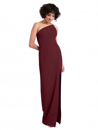 Stretch Crepe Sheath Long Sleeveless Daring Slit Prom Dresses Cairns
