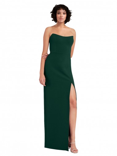 Stretch Crepe Sheath Long Sleeveless Low Back Side Slit Prom Dresses Cairns