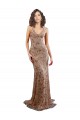 Stretch Crepe & Sequin Tulle Mermaid Long Sleeveless Backless Rose Gold Prom Dresses Cairns