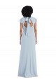 Stretch Crepe Trumpet Long Cap Sleeves Keyhole Back Semi Formal Evening Dress / Bridesmaid Dress Cairns