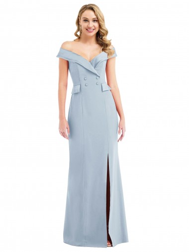Stretch Crepe Trumpet Long Light Sky Blue Semi Formal Evening Dress / Prom Dress / Bridesmaid Dress Cairns
