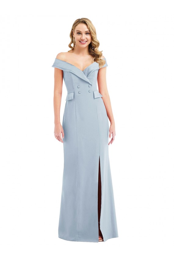 Stretch Crepe Trumpet Long Light Sky Blue Semi Formal Evening Dress / Prom Dress / Bridesmaid Dress Cairns