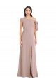 Stretch Crepe A-Line Long Sleeveless Front Slit Prom Dresses Cairns