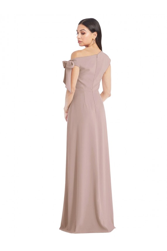 Stretch Crepe A-Line Long Sleeveless Front Slit Prom Dresses Cairns