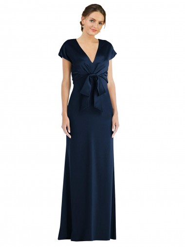 Stretch Crepe Trumpet Long Cap Sleeves Keyhole Back Formal Evening Gown / Prom Dress / Bridesmaid Dress Cairns