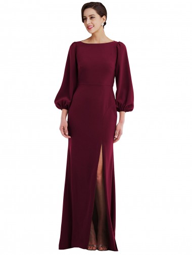 Stretch Crepe Trumpet Long Long Sleeves Open Back Formal Evening Gown / Prom Dress / Bridesmaid Dress Cairns