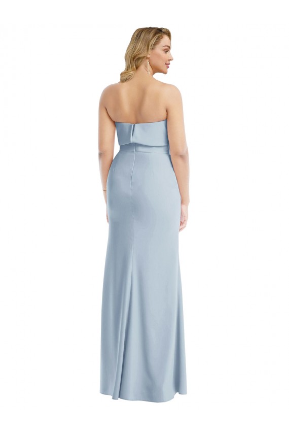 Stretch Crepe Trumpet Long Sleeveless Light Sky Blue Low Back Semi Formal Evening Dress / Prom Dress / Bridesmaid Dress Cairns
