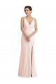 Stretch Crepe Trumpet Long Sleeveless V-Back Pink Prom Dresses Cairns