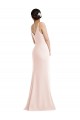 Stretch Crepe Trumpet Long Sleeveless V-Back Pink Prom Dresses Cairns