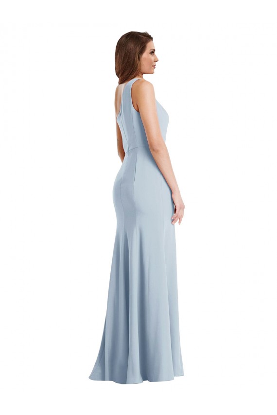 Stretch Crepe Trumpet Long Sleeveless Light Sky Blue Prom Dresses Cairns