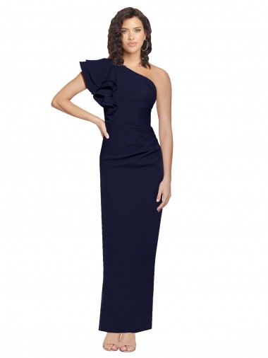 Stretch Crepe Sheath Sheath Sleeveless Dark Navy Formal Evening Gown / Prom Dress / Bridesmaid Dress Cairns