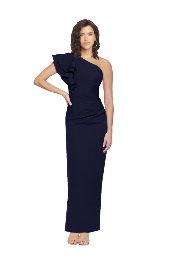 Stretch Crepe Sheath Sheath Sleeveless Dark Navy Formal Evening Gown / Prom Dress / Bridesmaid Dress Cairns
