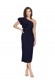Stretch Crepe Sheath Midi Length Sleeveless Dark Navy Prom Dresses Cairns