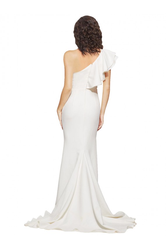 Stretch Crepe Sheath Sheath Sleeveless Ivory Semi Formal Evening Dress / Prom Dress / Bridesmaid Dress Cairns