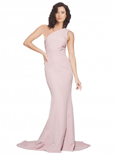 Stretch Crepe Sheath Sweep Train Sleeveless Side Slit Prom Dresses Cairns