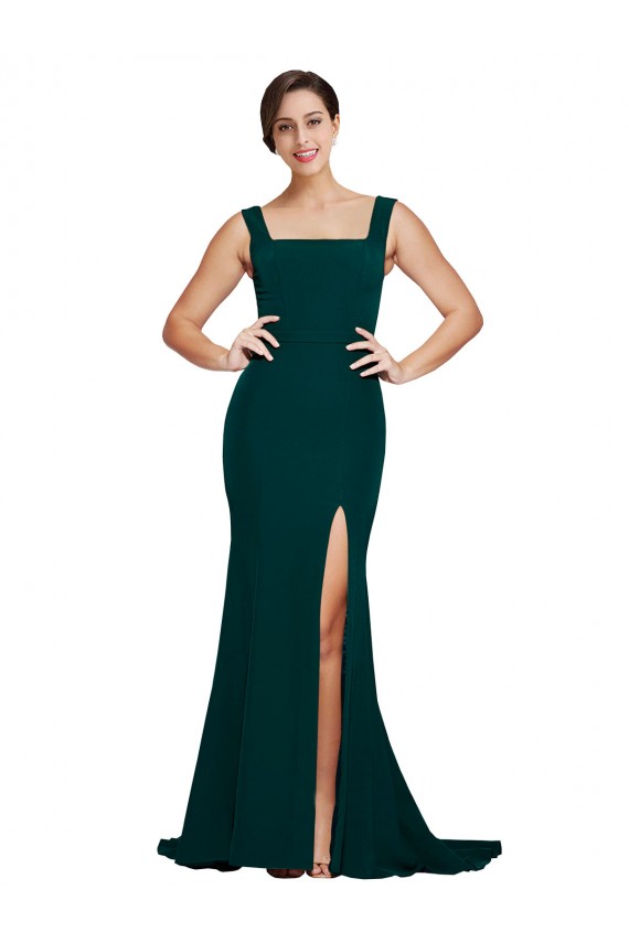 Stretch Crepe Sheath Sweep Train Sleeveless Semi Formal Evening Dress / Prom Dress / Bridesmaid Dress Cairns