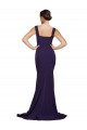 Stretch Crepe Sheath Sweep Train Sleeveless Dark Navy Prom Dresses Cairns