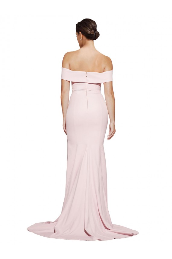 Stretch Crepe Sheath Sweep Train Sleeveless Low Back Formal Evening Gown / Prom Dress / Bridesmaid Dress Cairns