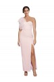 Stretch Crepe Sheath Long Sleeveless Low Back High Slit Prom Dresses Cairns