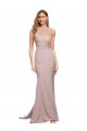 Stretch Crepe Sheath Sweep Train Sleeveless Dusty Pink Prom Dresses Cairns