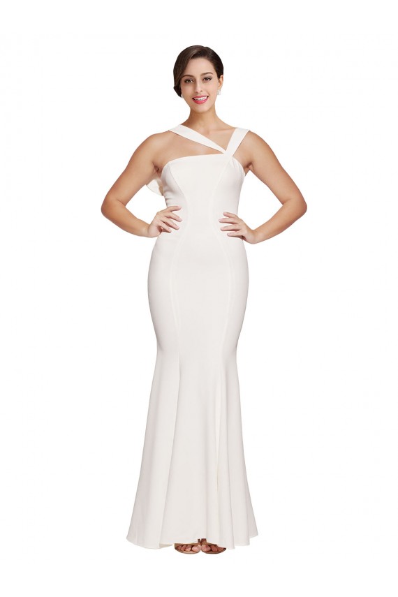 Stretch Crepe Sheath Long Sleeveless Low Back Prom Dresses Cairns
