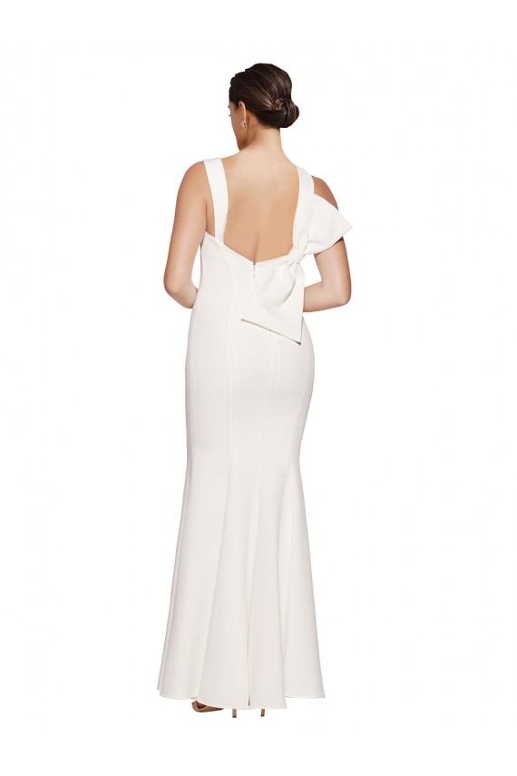 Stretch Crepe Sheath Long Sleeveless Low Back Prom Dresses Cairns