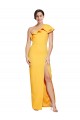 Stretch Crepe Sheath Long Sleeveless High Slit Prom Dresses Cairns