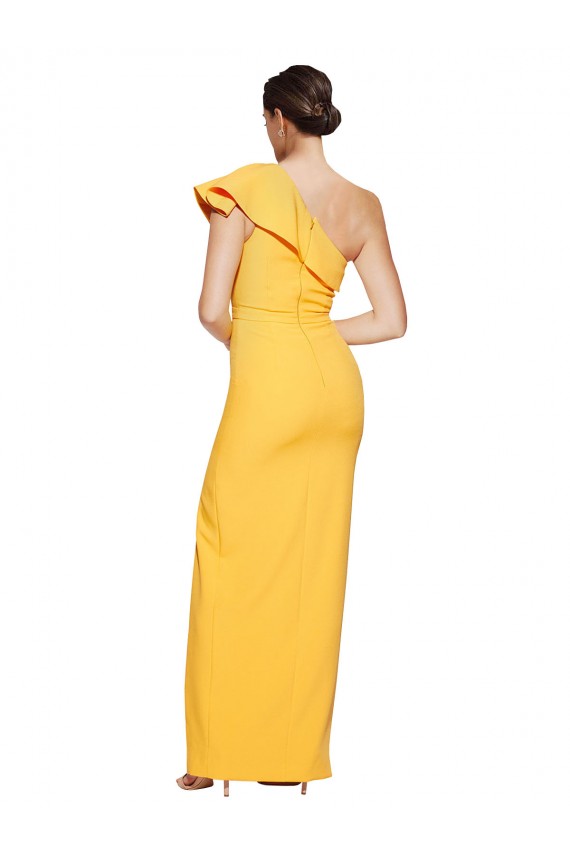 Stretch Crepe Sheath Long Sleeveless High Slit Prom Dresses Cairns