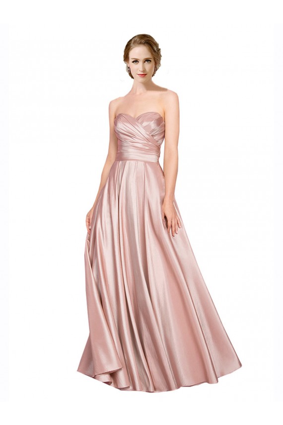 Stretch Satin A-Line Long Sleeveless Low Back Black Tie Evening Gown / Prom Dress / Bridesmaid Dress Cairns