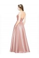 Stretch Satin A-Line Long Sleeveless Low Back Black Tie Evening Gown / Prom Dress / Bridesmaid Dress Cairns