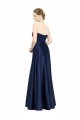 Stretch Satin A-Line Long Sleeveless Low Back Black Tie Evening Gown / Bridesmaid Dress Cairns