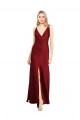 Stretch Satin A-Line Long Sleeveless V-Back Black Tie Evening Gown / Prom Dress / Bridesmaid Dress Cairns