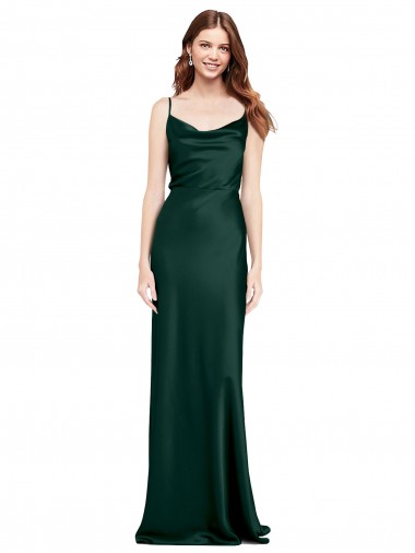 Stretch Satin Sheath Long Sleeveless V-Back Black Tie Evening Gown / Prom Dress / Bridesmaid Dress Cairns